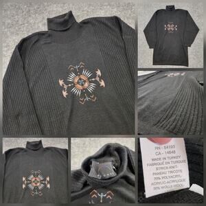 VTG Bogner Womens‎ M Medium Wool Blend Knit Turtleneck Sweater Dress Black